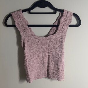 Textured wide strap tank